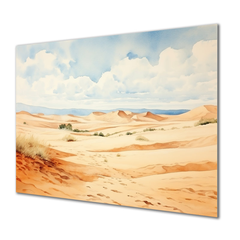 Paysage désertique de dunes de sable en Afrique V - désert, art mural en métal, H 24 po x l 32 po x P 1 po