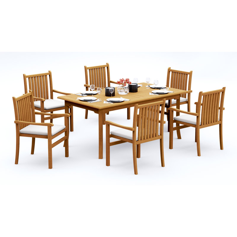 Cahyo Outdoor Teak Dining Set, 6