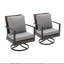 Ensemble de 2 chaises de patio berçantes pivotantes grises
