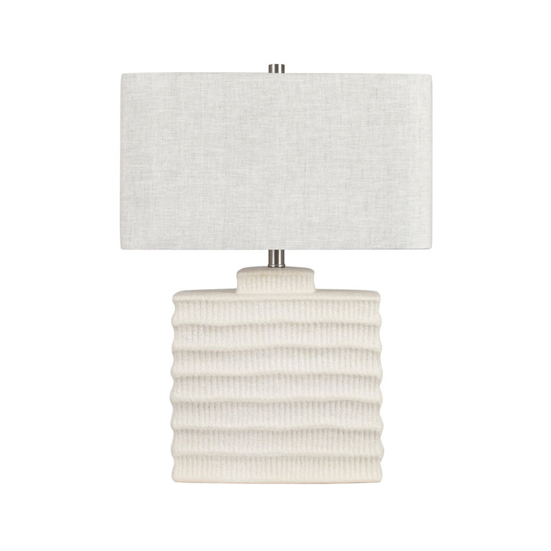 Lampe de table 25 "en céramique avec abat-jour crème