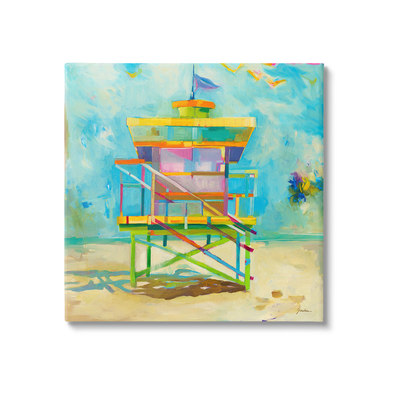 "Modern Lifeguard Hut" par Liz Jardine sur toile, H 24 po x l 24 po