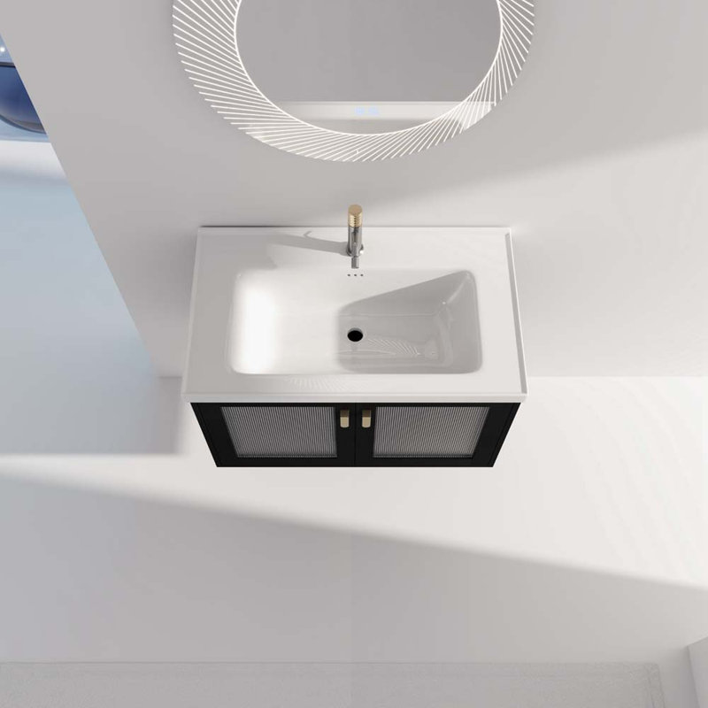 Meuble-lavabo simple 32,12 po avec plateau en céramique Arjav