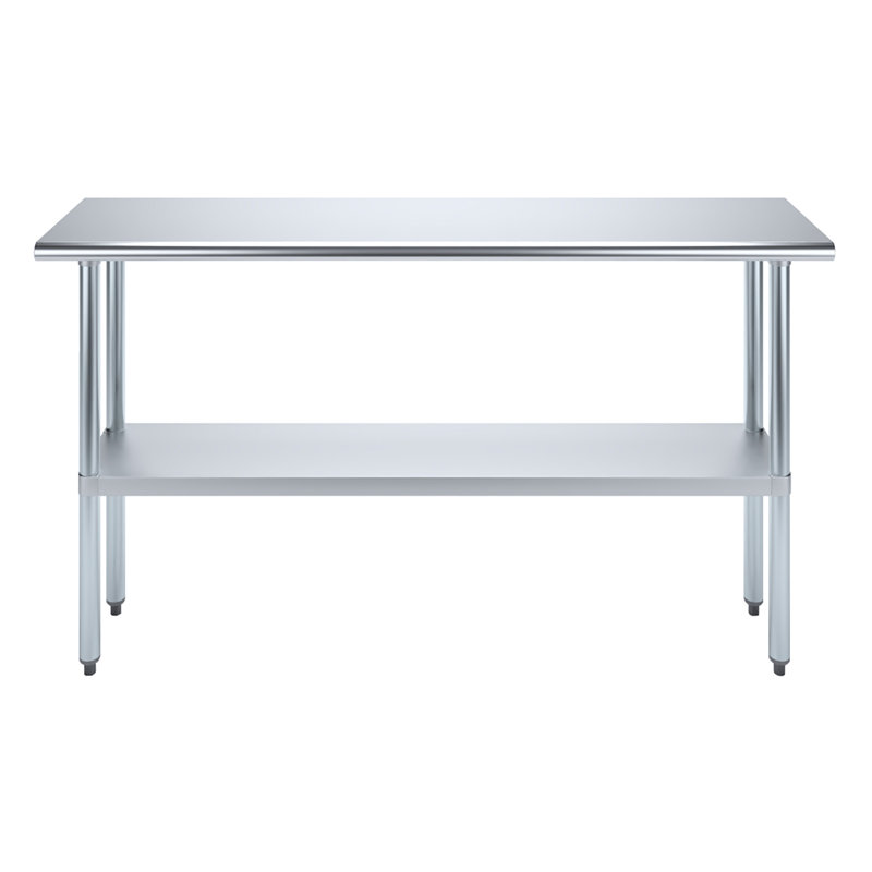 72" Stainless Steel Work Table with Galvanized Undershelf