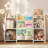 38.4'' W X 29.9"H Kids Bookcase 3-Tier Metal Book Display with Book Sling Shelf White