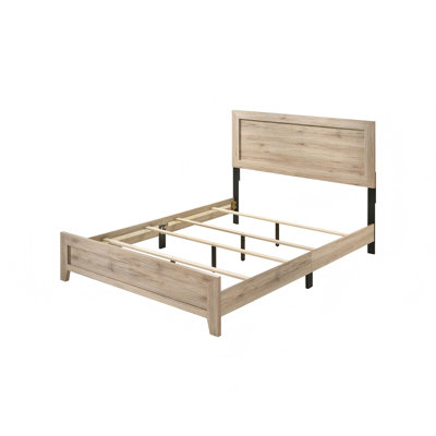 Simple Natural Wood Queen Bed