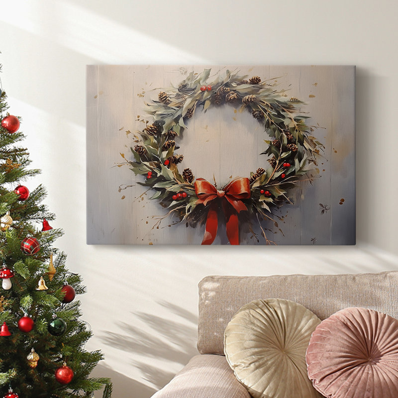 Art des Fêtes de Noël - Toile tendue avec châssis - Série 3-CIX, H 12 po x l 18 po