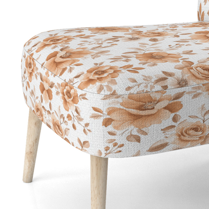 Chaise d'appoint Country Farmhouse - Chaise d'appoint orange Rust Cottage Florals, Chaise d'appoint sans accoudoirs