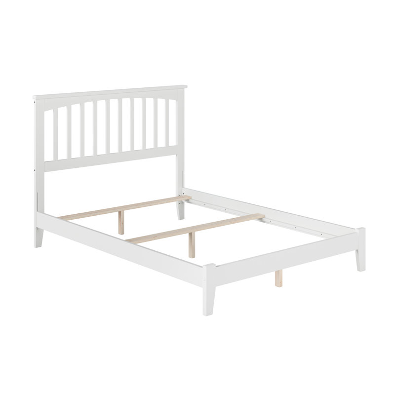 Abingt Solid Wood Foundation Bed , Full, White