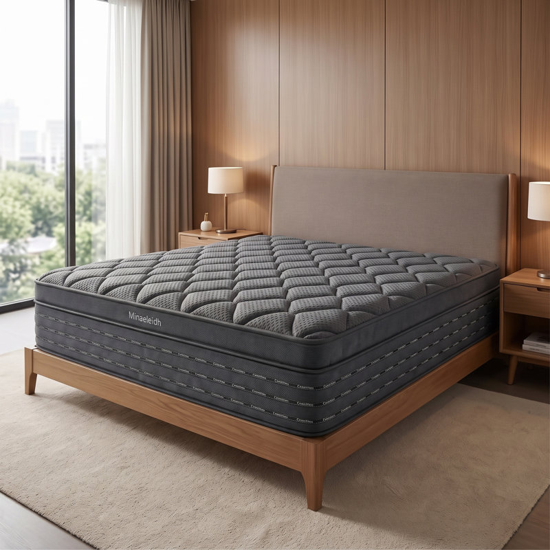 Matelas King extra ferme de 35,5 cm (14 po) pour soulager les maux de dos - Bords renforcés et soutien orthopédique à 7 zones