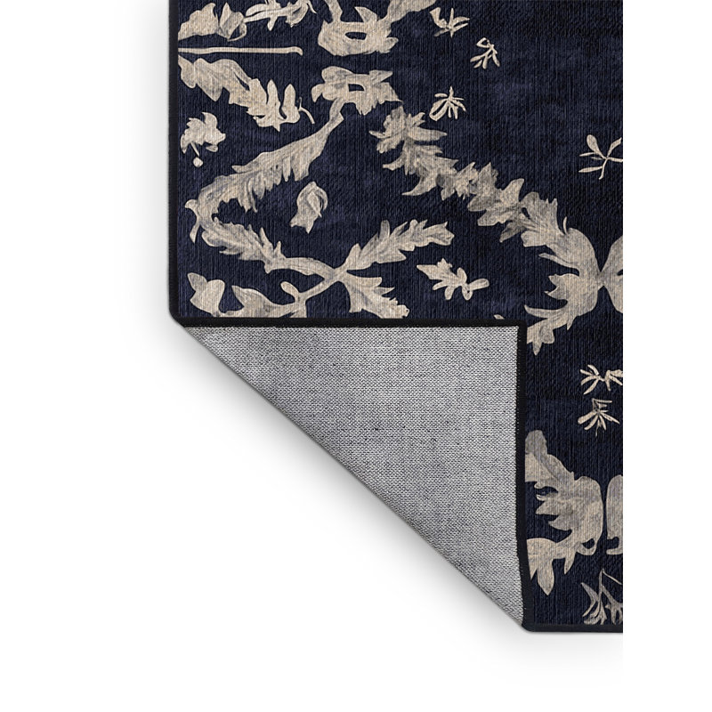 Machine Washable Gray Area Rug, Rectangle 5' x 8'
