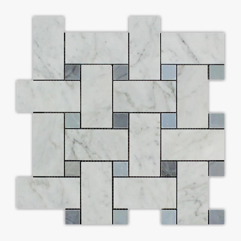 12" x 12" Marble Patterned Wall & Floor Tile, White/Gray