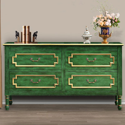 Green Solid + Manufactured Wood Sideboard