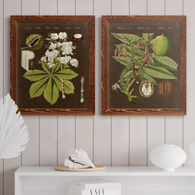 Châtaignier sur suède - ensemble de 2 reproductions d'art graphique