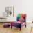 Multicolor Swirly Clouds V - Velvet Upholstered Modern Slipper Chair, Spiral Pattern Accent Chair