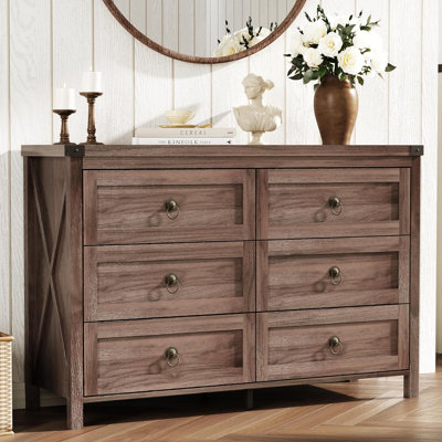 Breakwater Bay Farmhouse 6 Drawer 47.2" W Double Dresser by Breakwater Bay