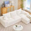 Canapé modulaire 110 po, canapé en forme de L avec sièges profonds, canapé convertible moderne en chenille avec repose-pieds, canapé-lit lavable pour le salon, la chambre à coucher, aucun assemblage requis-1093530523-1093530527