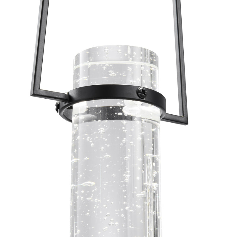 Matte Black Crystal 3-Light Modern Chandelier with Smart Dimmer