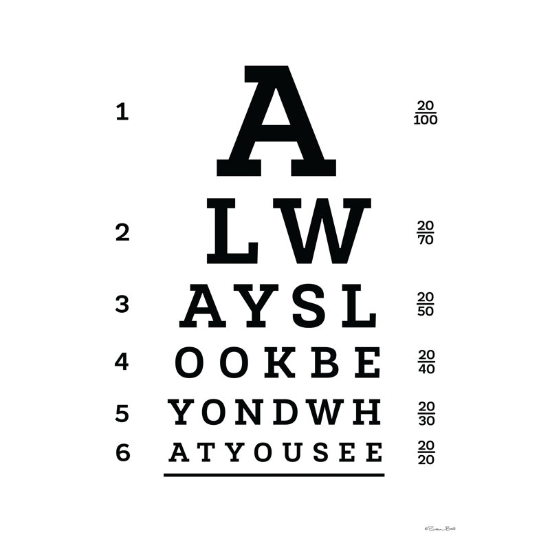"Ayseni Always Look Eye graphique sur toile", art textuel, H 12 po x l 8 po