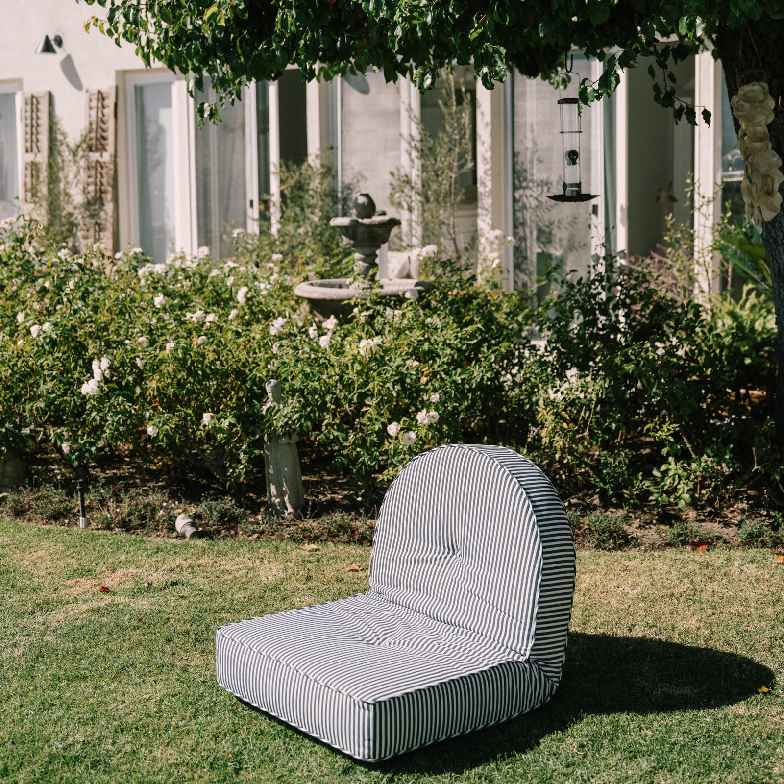 Laurens Reclining Pillow Lounger, Navy