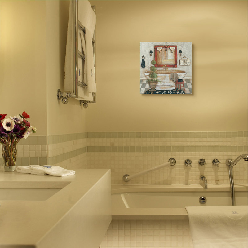 Chic chic pour salle de bain, H 17 po x l 17 po x P 1,5 po, Toile tendue