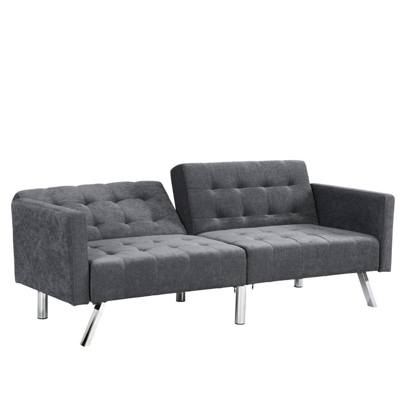 Breathable Linen Dark Gray For A Peaceful Atmosphere Convertible Couch Versatile Decor, Dark Gray