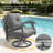 Outdoor Swivel Rocker Bistro Set 3 Piece, Aluminum Patio Furniture Set With Coffee Table & 5" Thick Cushions, 360° Swivel Rocking Chairs For Porch, Backyard, Balcony-1855603521-1855603532