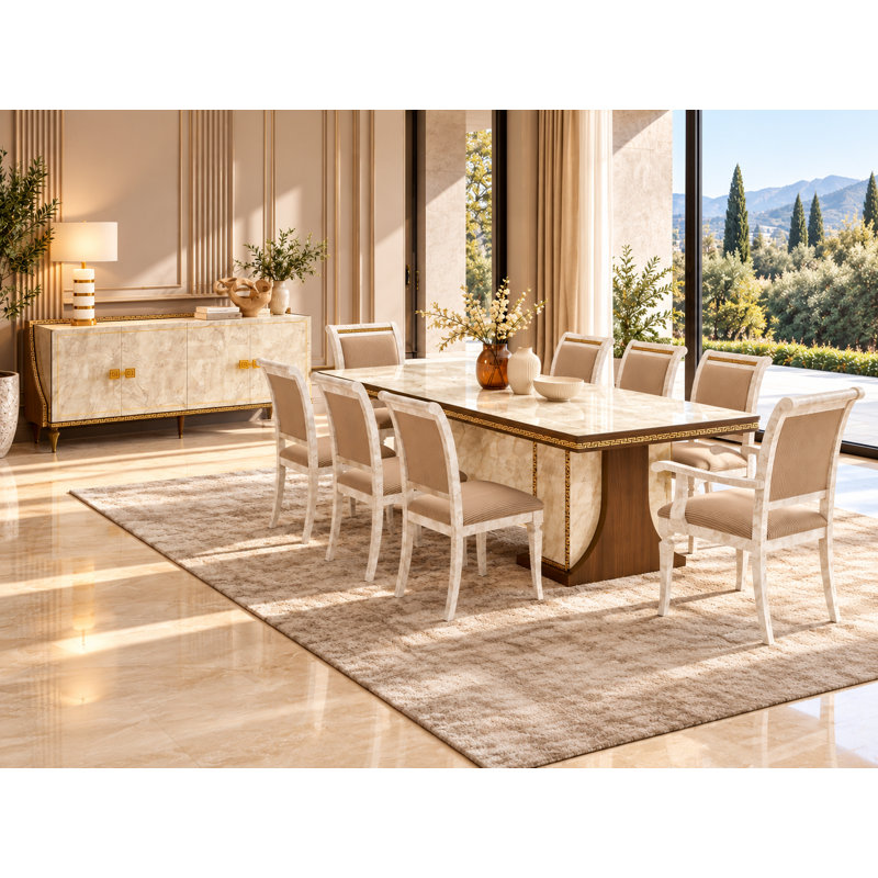 10 - Piece Extendable Solid Wood Dining Set