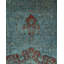Tapis bleu noué à la main Zanyra, unique en son genre