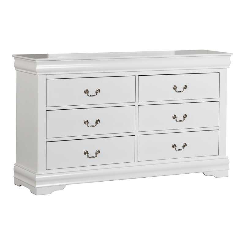 Commode 6 tiroirs Emelinda, Blanc