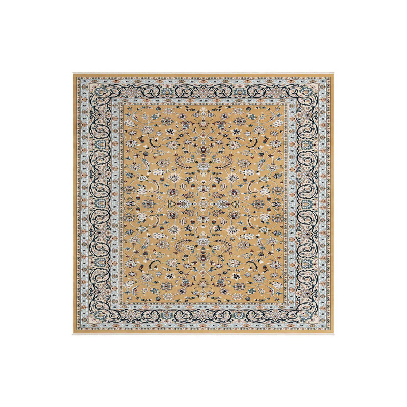 Tapis oriental Jackson / ivoire / bleu Jackson, Rectangle 9 pi x 12 pi, Ivory/Blue