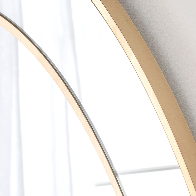 Round Contemporary Mirror, Gold
