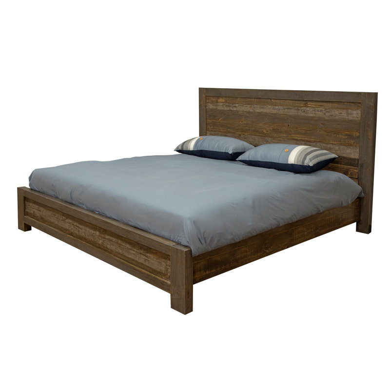 Lit standard en bois massif brun Loft