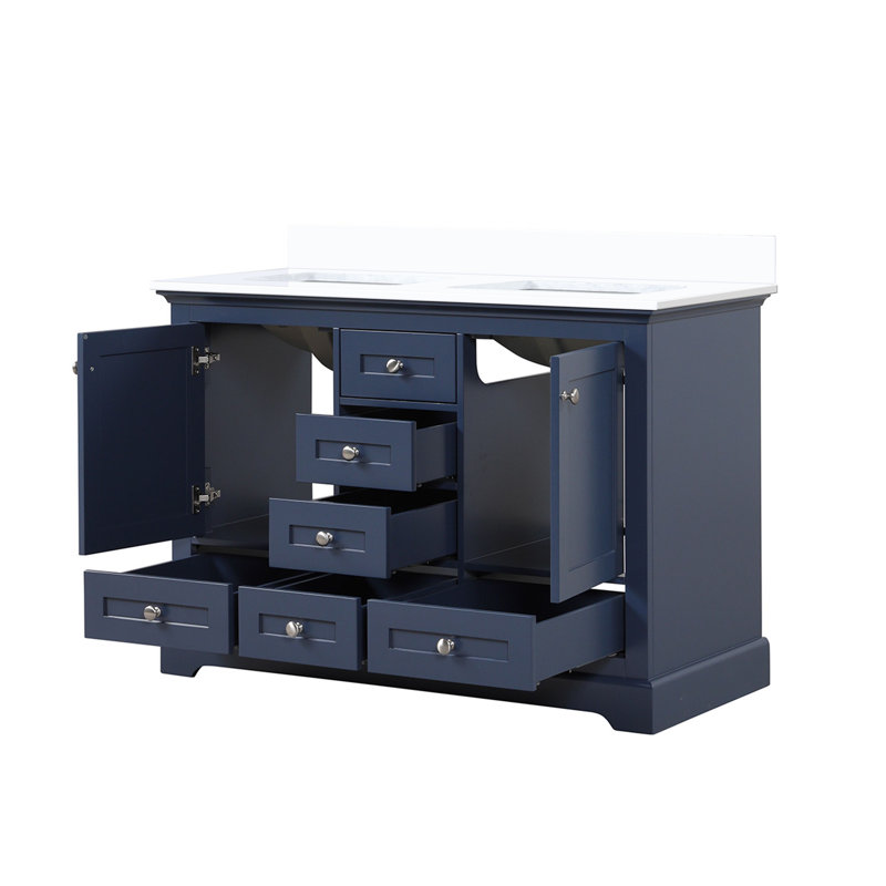 Dukes 48 in. W x 22 in. D Double Bath Vanity, Dark Gray, White Quartz