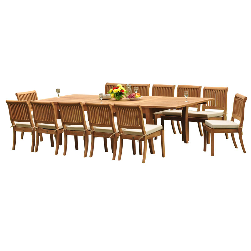 Atnas Outdoor 11 - Piece Teak Dining Set, 12