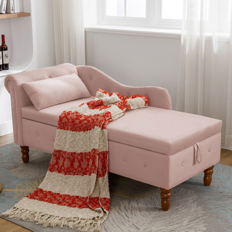 Chaise longue rembourrée pour l'intérieur, Rose, Brun