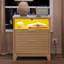 2 Drawers Wood Nightstand with LED Open Cubby Fluted End Table Charging Station -1027245600-1023849515