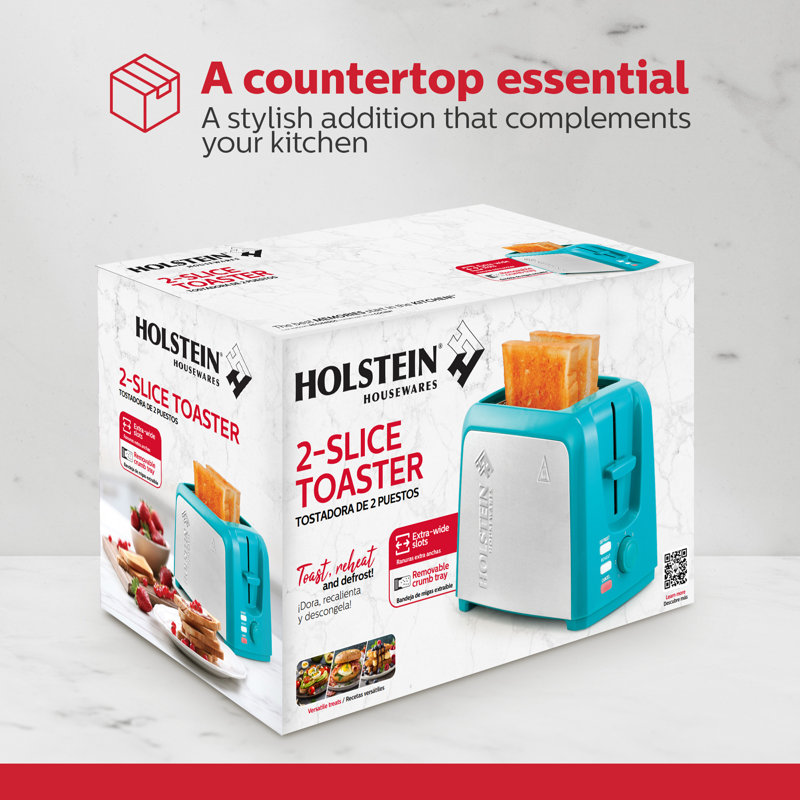 Grille-pain 2 tranches Holstein Housewares, Teal