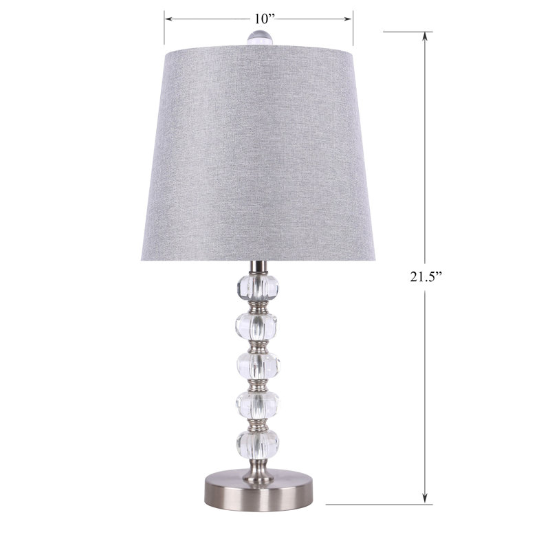Ensemble de lampe de table 21,25 po, Nickel brossé, Gris