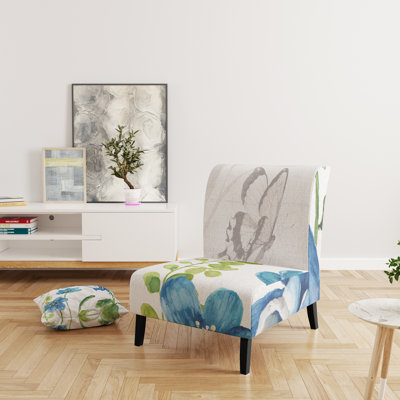 Fauteuil de chambre rembourré Blue Columbine avec papillon - Cabin & Lodge