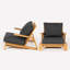 Ensemble de chaises longues d'extérieur 2 pièces Ertil Ailes - Tissu noir
