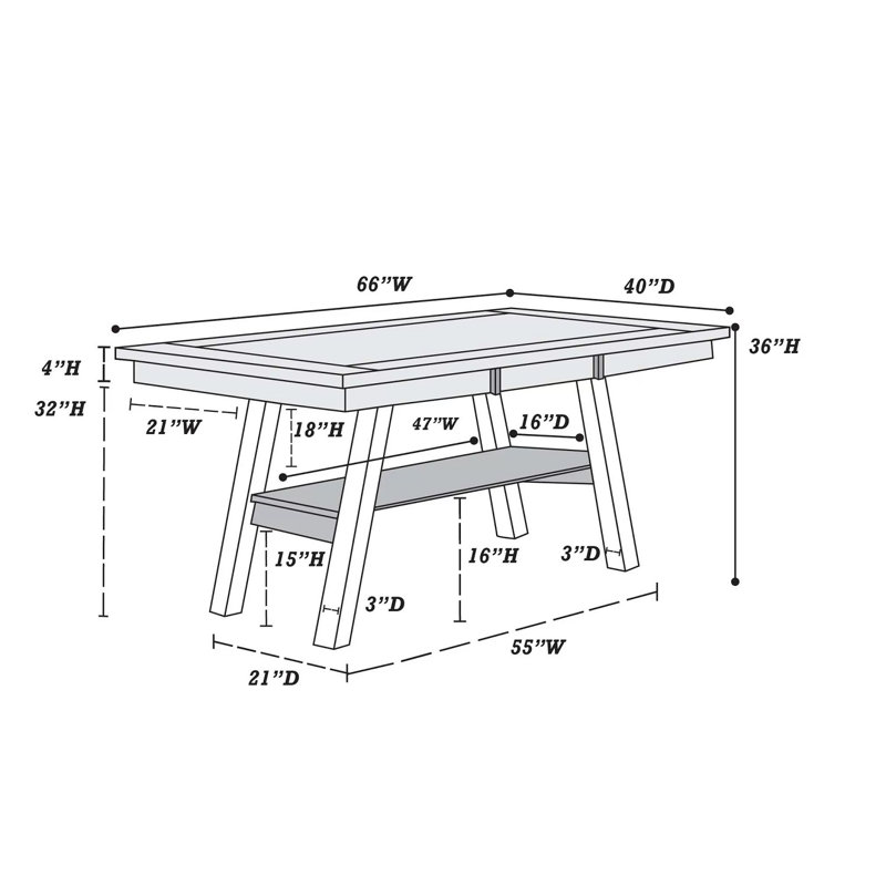 Ensemble de salle à manger 6 pièces avec banc et tablette Harrow