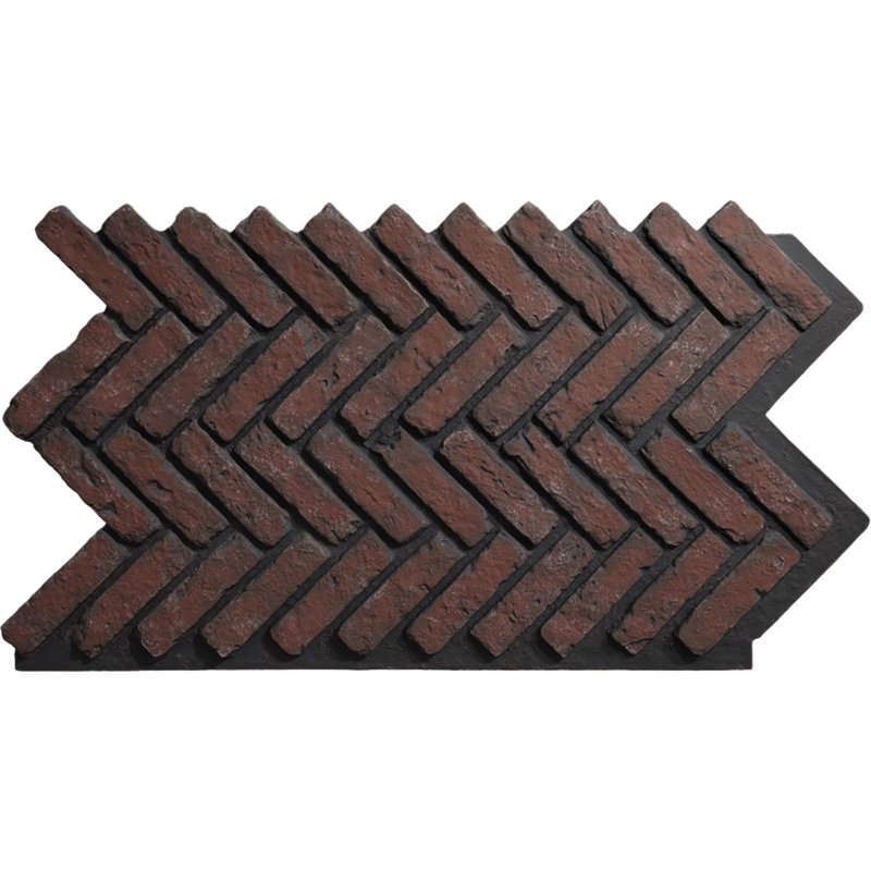 EverStone Herringbone Faux Brick Panel, 46 1/2"W x 25 1/4"H x 1"D, Cinder Color, Cinder