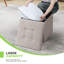 15" Cube Folding Ottoman With Storage, Cotton-Linen Collapsible Foot Stool, For Living Room, Bedroom Entryway-1111166130