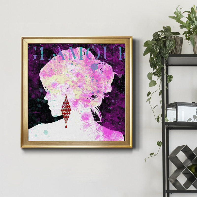 Glamour - cadre photo, impression sur toile, Toile encadrée d'or, H 34,5 po x l 34,5 po x P 1,5 po