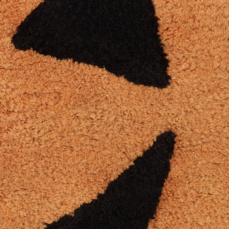 Halloween Orange and Black Cotton Jack-O-Lantern Bath Rug