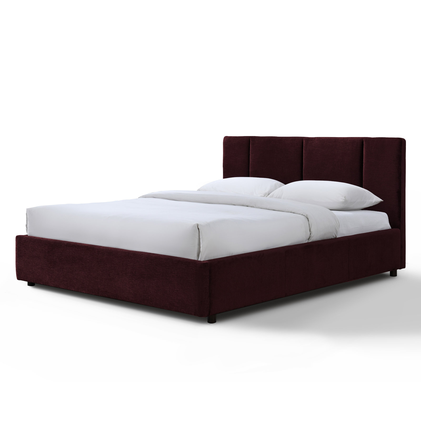 Ruthie Upholstered Bed, Queen, Burgundy