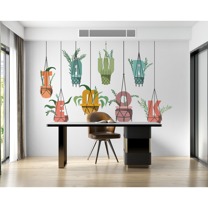 Décalcomanie vinyle autocollant, travail des plantes, décoration murale plante de bureau, H 10 po x l 16 po