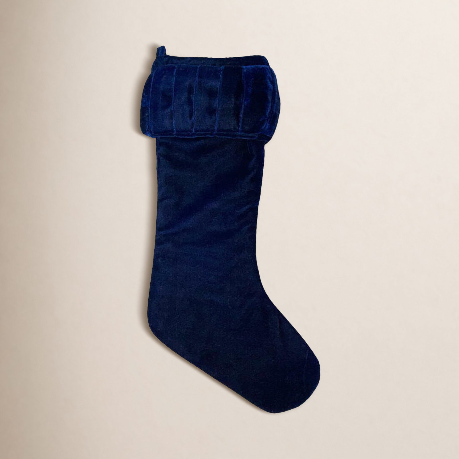  8" x 19" Plush Midnight Blue Velvet Christmas Stocking