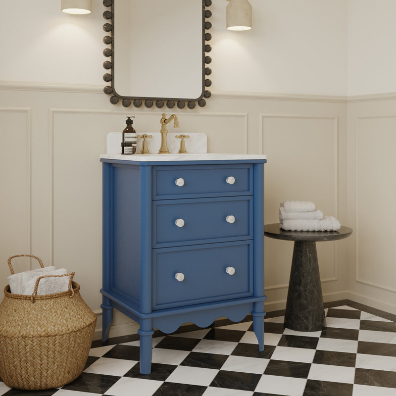 Juliette Bathroom Vanity, Blue, 34" H x 24" W x 20" D