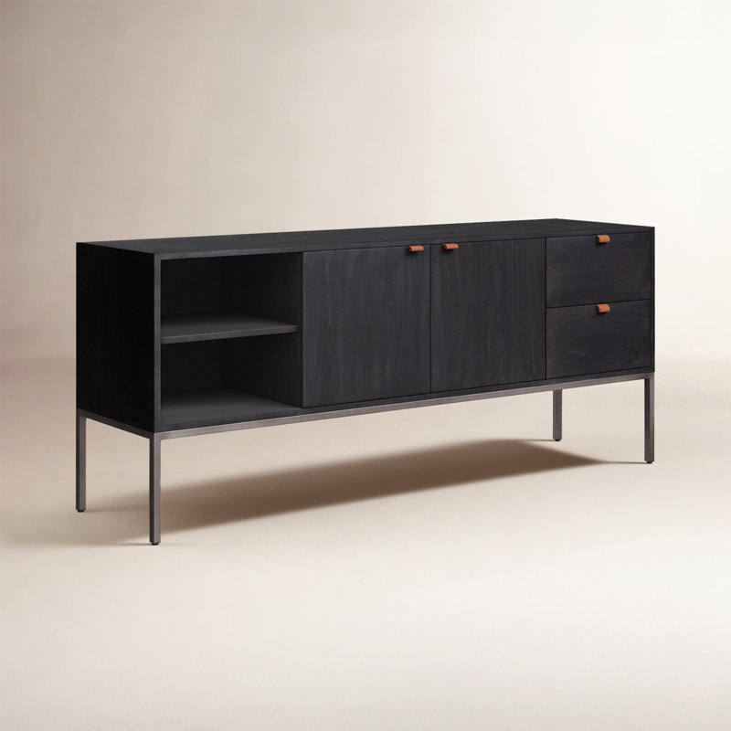 Loki Media Console - Wash Poplar, Black